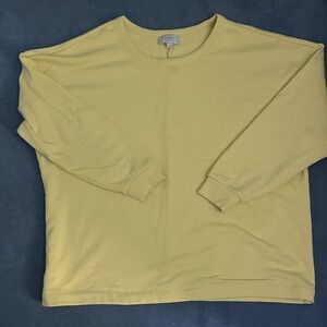 LOFT Soft Yellow Crew Neck Top